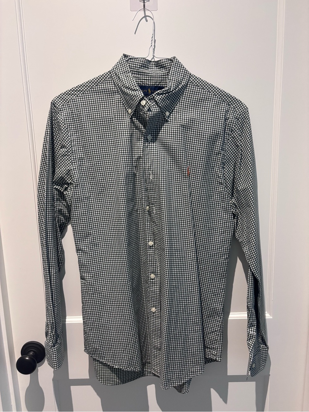 Ralph Lauren Green and White Gingham Button-Down Shirt
